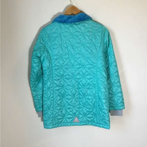 LL bean Girls Teal Lightweight Puffer Jacket - Picture 3 of 6